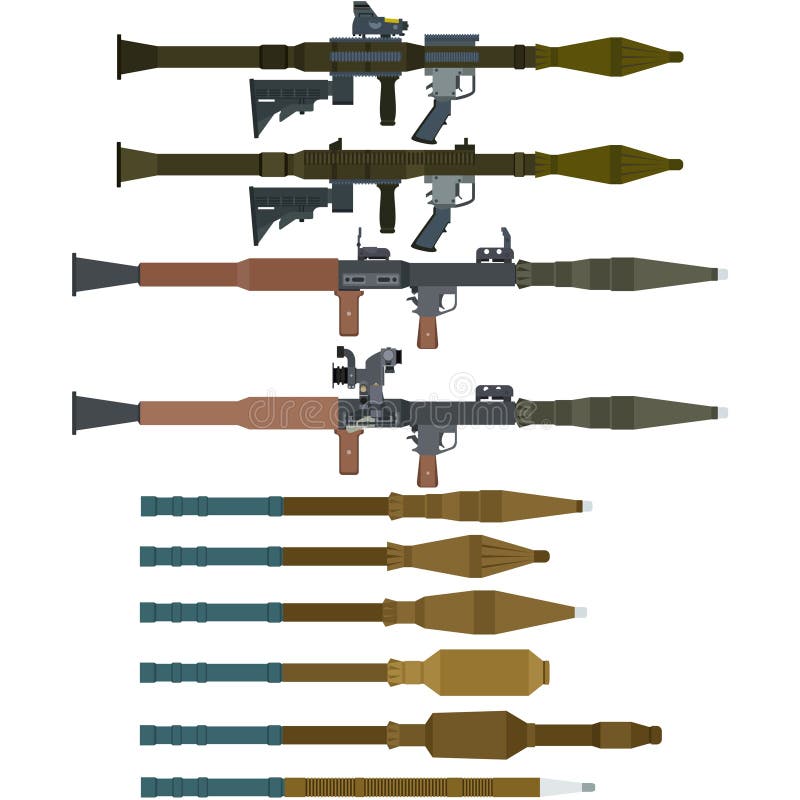 Sovjetraketlanceerders en granaten voor rpg-7 royalty-vrije illustratie Sovjetraketlanceerders en granaten voor rpg-7 royalty-vrije illustratie