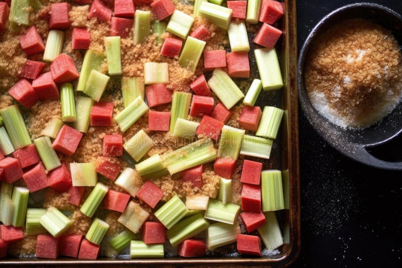 Sovraccoperta di un rhubarb di raffreddamento nitido su rack illustrazione vettoriale
