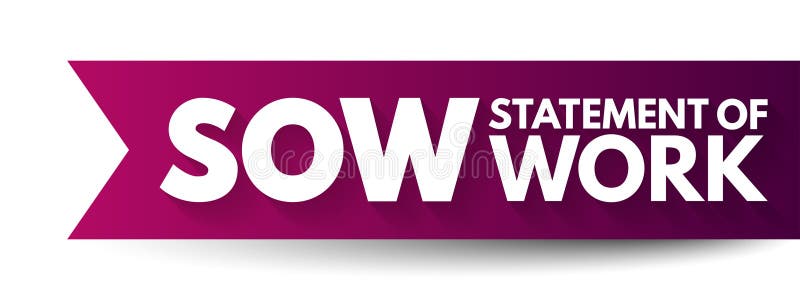 SOW Statement Of Work - document routinely employed in the field of project management, acronym text concept background.