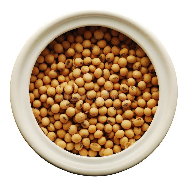 Soy beans in a ceramic jar