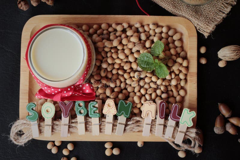 Soy beans milk with beans. stock image. Image of yellow 70353099