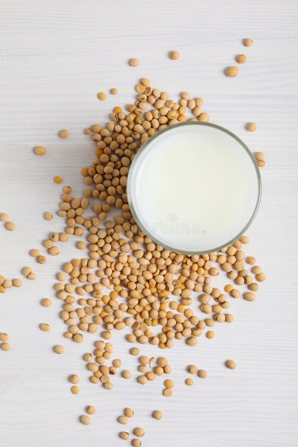 Soy Milk and Soy, Composition for Healthy Food Concept Stock Photo