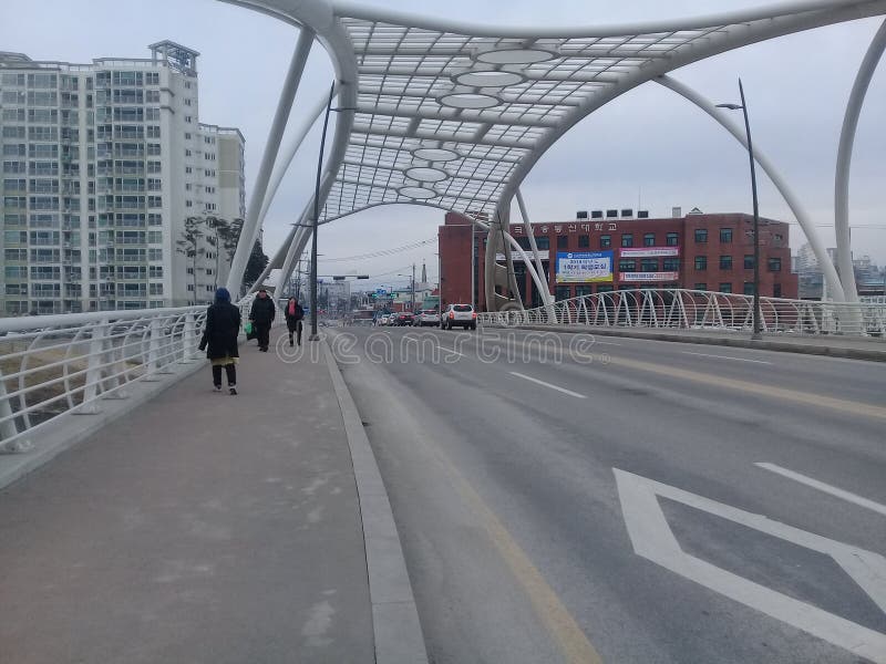 Soyanggang of soyang rivierbrug royalty-vrije stock foto