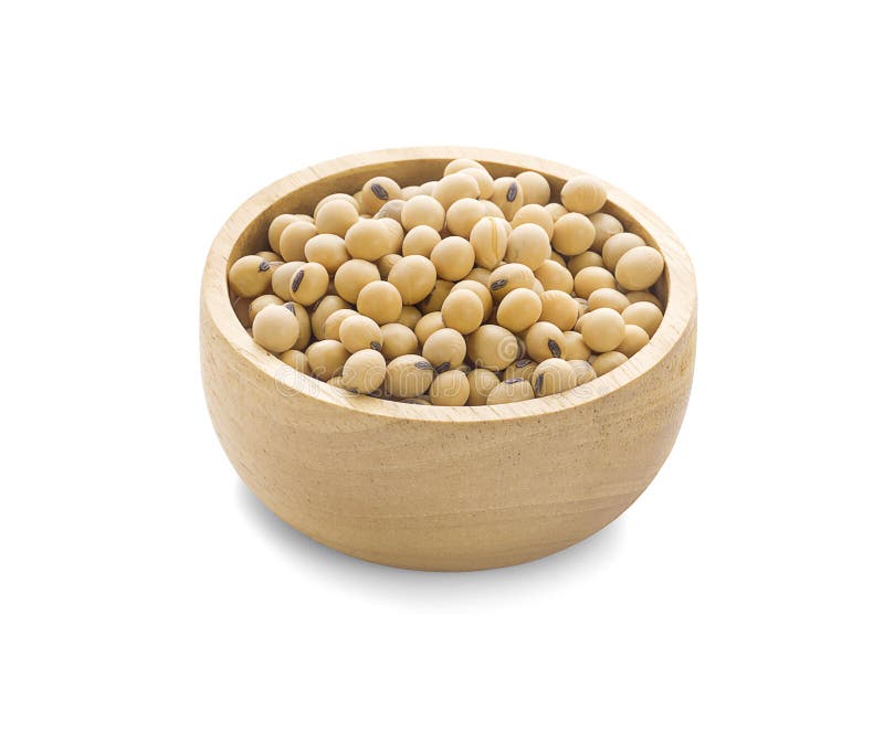 Soybean or Soya Bean in a Bowl on White Bakcground Stock Photo Image