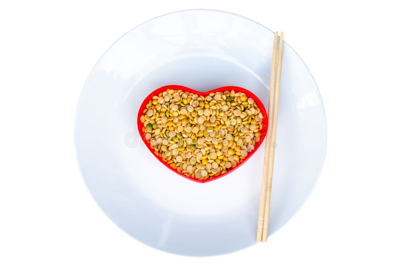 Soybeans in a Heart Shaped Container Red Stock Image Image of seed