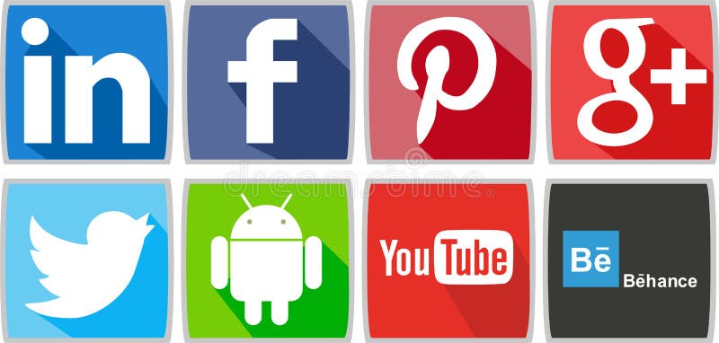 Soziale Netzwerke oder Social Media-Ikonen für Computer oder für Telefon stock abbildung Soziale Netzwerke oder Social Media-Ikonen für Computer oder für Telefon stock abbildung