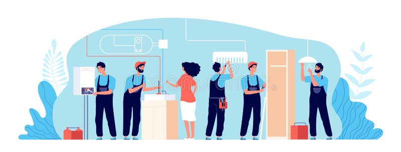 Soț oră. operațiile electrocasnice de tâmplărie pentru bărbați. personaje bărbați cu instrumente care repară acasă și ajută. insta vector illustration
