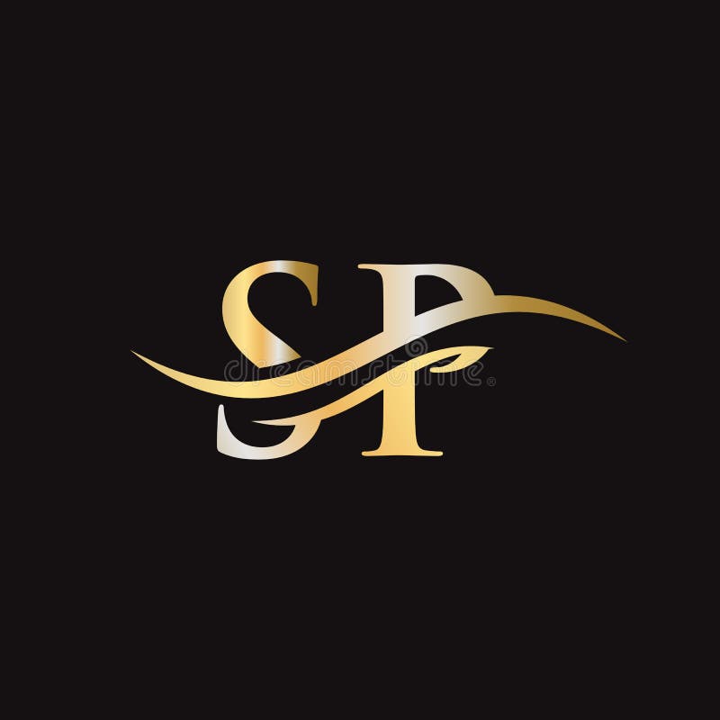 Sp logo monogram emblem style with crown shape Vector Image