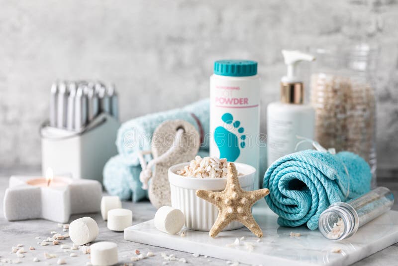 Spa Accessories - Sea Salt, Brush, Powder, Effervescent Bath