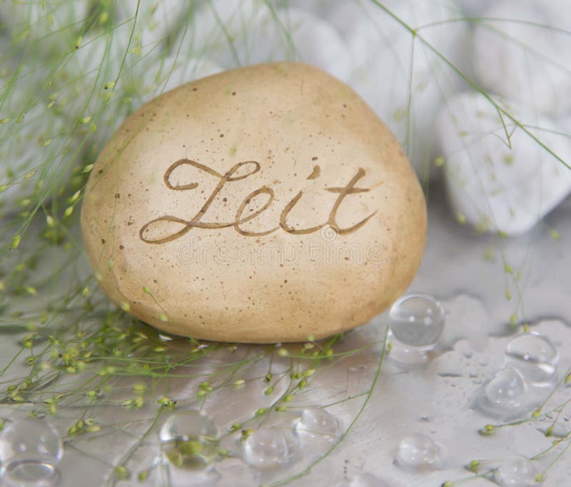 Spa Background with a Stone and a German Word for Time Stock Photo Image of lifestyle