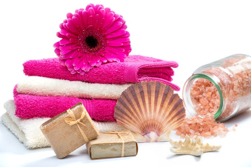 Spa Bath Accessories with Shell Stock Image Image of body, leaf 35335893