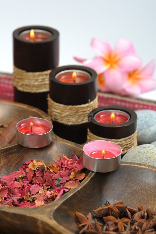 Spa candle stock photo. Image of leaf, care, holiday 10720140