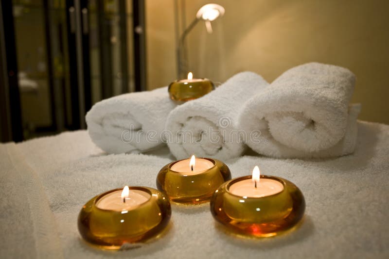 Spa candle stock photo. Image of towel, medicine, candle 11451144