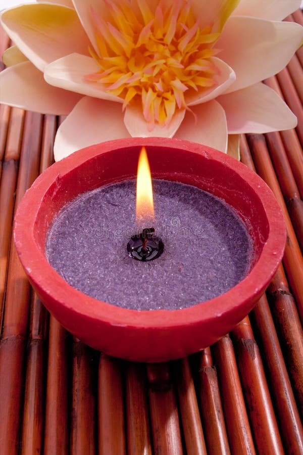 Spa Candle and Flower for Aromatherapy Stock Photo Image of item