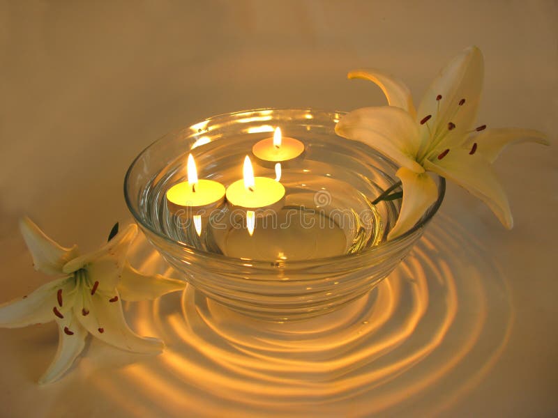 Spa candles flowers