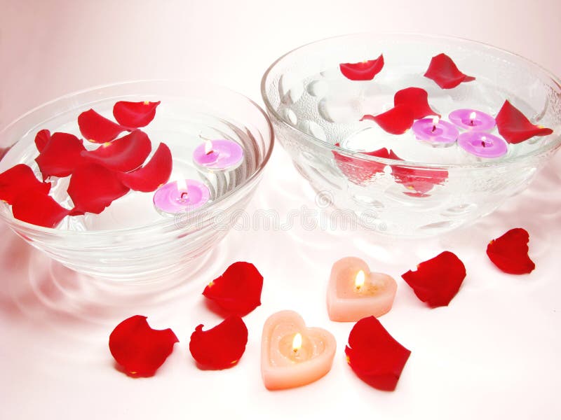 Spa candles flowers