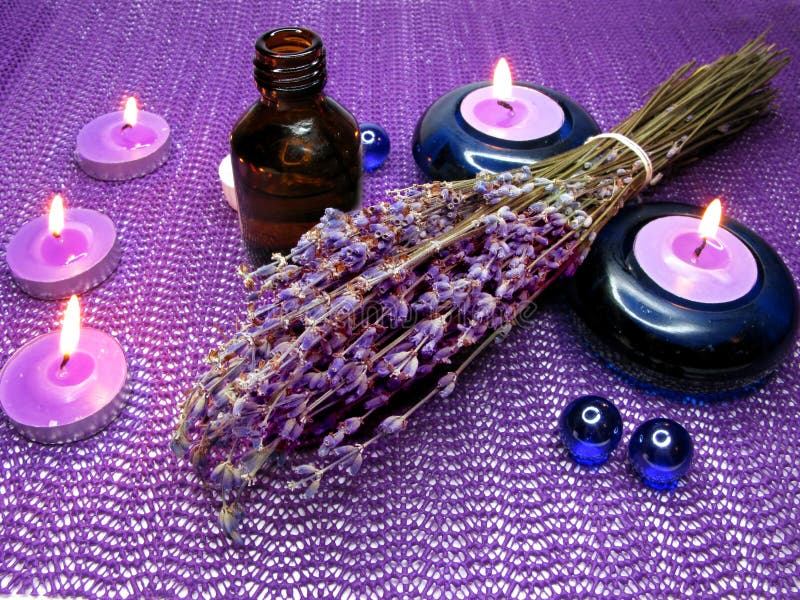 Spa candles and lavender