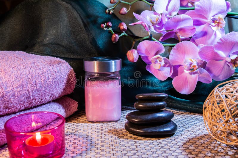 Spa Candles In The Massage Room Stock Image Image Of Furniture Relaxation 234019817 