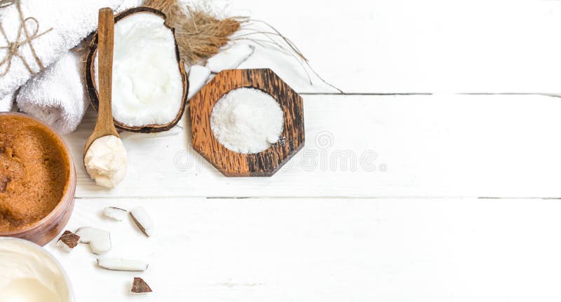 Spa composition for body care on white background top view, the layout, the concept of relaxation and body care. Concept clean layout stock images, royalty-free photos and pictures