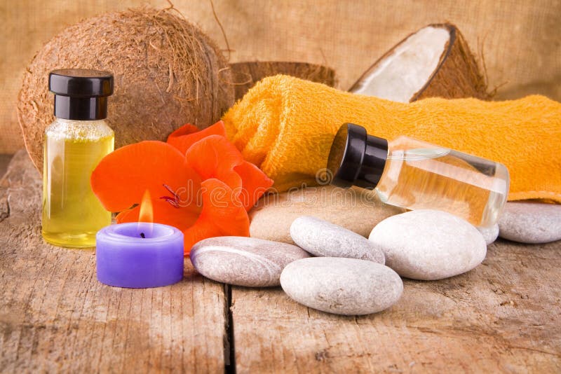 Spa concept and essential oils