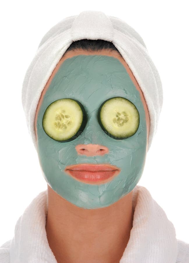Spa cucumber mud mask stock image Spa cucumber mud mask stock image
