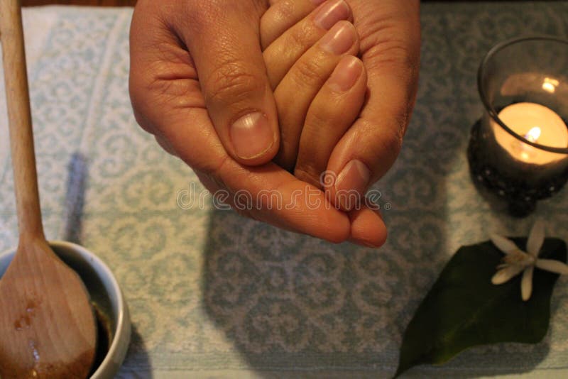 Homemade Hand Spa Treatment with Sugar and Honey Stock Photo Image of