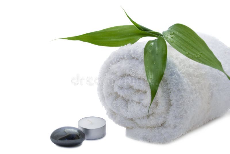 Spa items lying on a towel