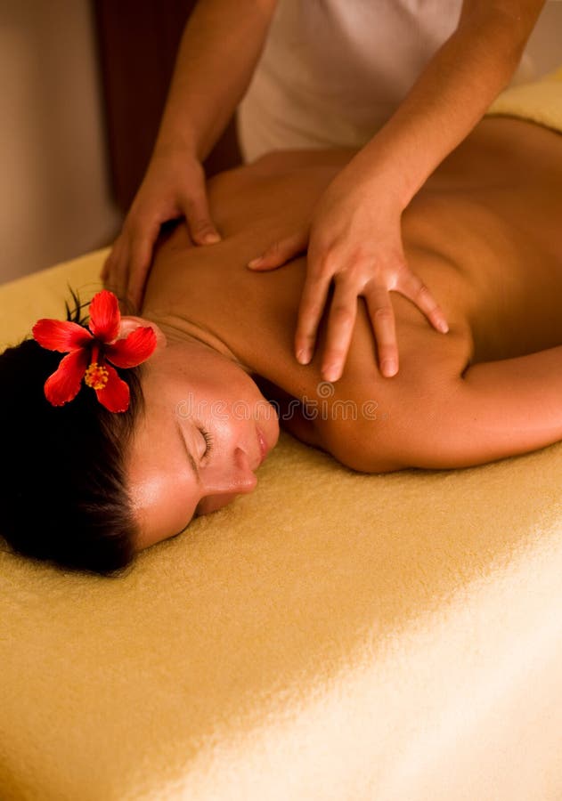 Spa massage at luxury resort.