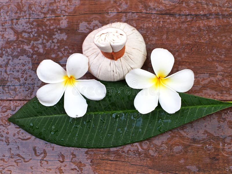 Spa massage compress balls, herbal ball with flower, Thailand