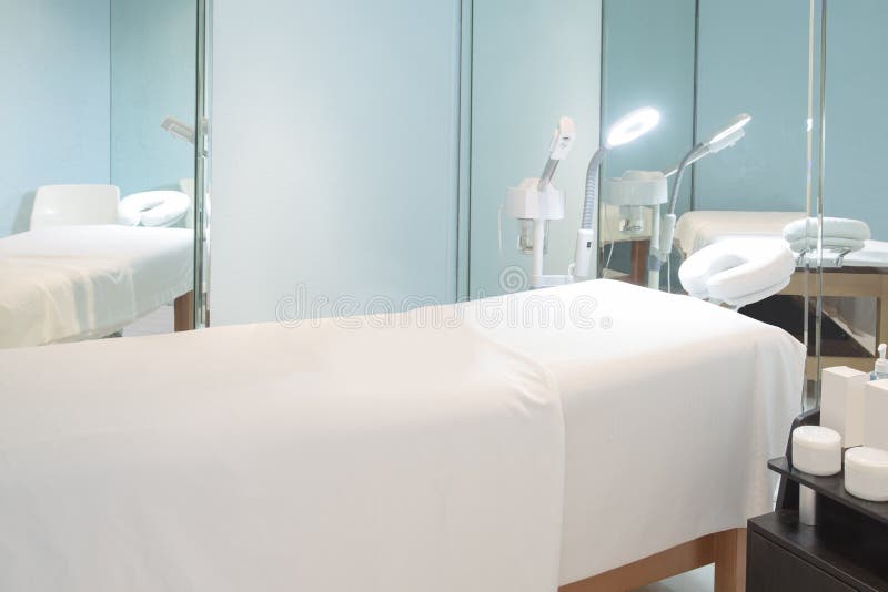 SPA Massage table stock image. Image of room, colour 88243185
