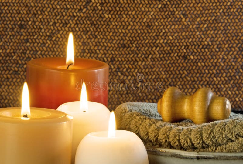 Spa Massage Treatment with Candles Stock Photo Image of treatment