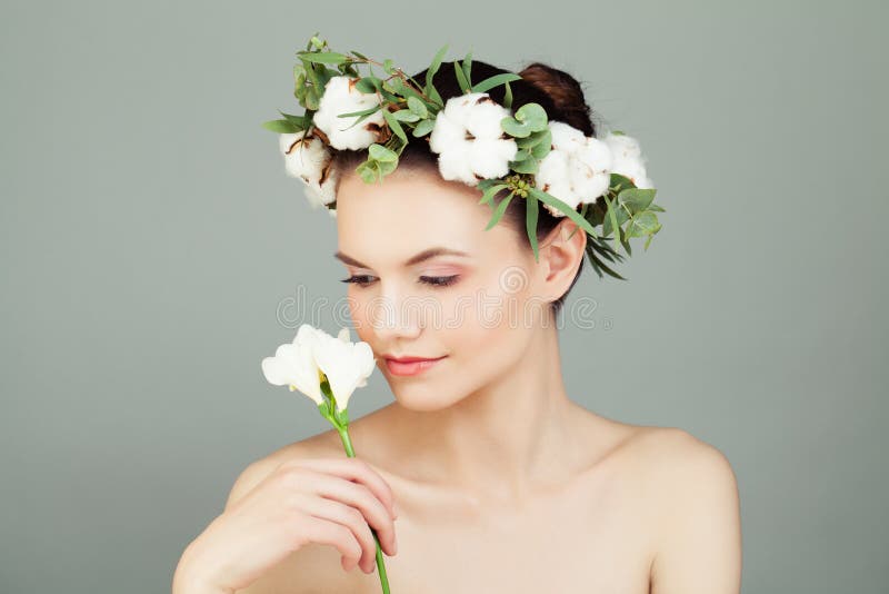 White Flower, Green Bamboo and Black Stones Stock Photo - Image of ...