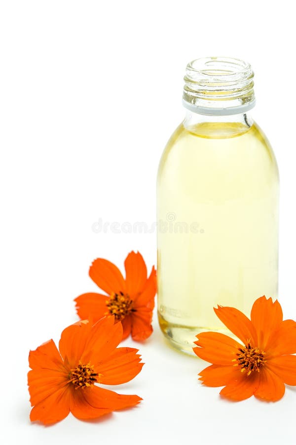Spa och wellnessinställning med olje- extrakt och blommor arkivfoto Spa och wellnessinställning med olje- extrakt och blommor arkivfoto