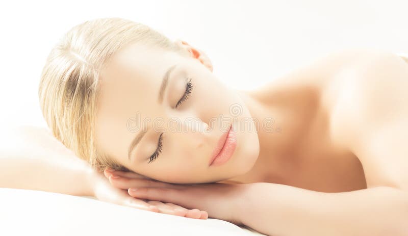 Spa portrait of young, healthy and beautiful woman isolated on white. stock images Spa portrait of young, healthy and beautiful woman isolated on white. stock images