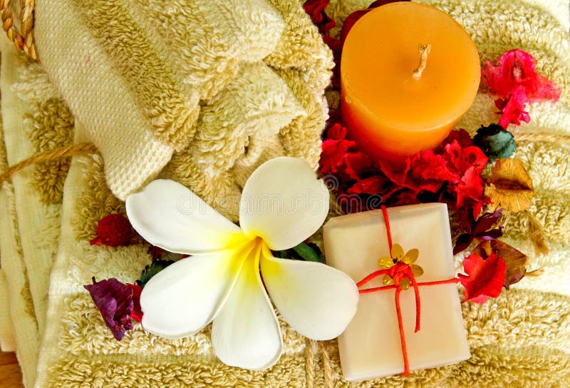 Spa products with flowers