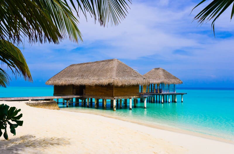 Spa Salon on Beach of Tropical Island Stock Image - Image of luxury ...