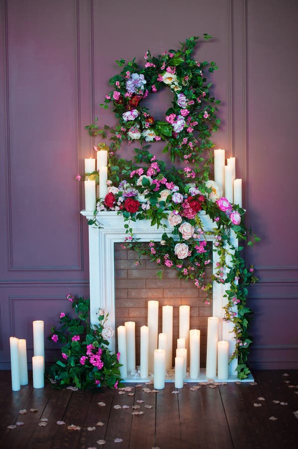 Spa Salt with Flower and Candles on Table Stock Photo Image of