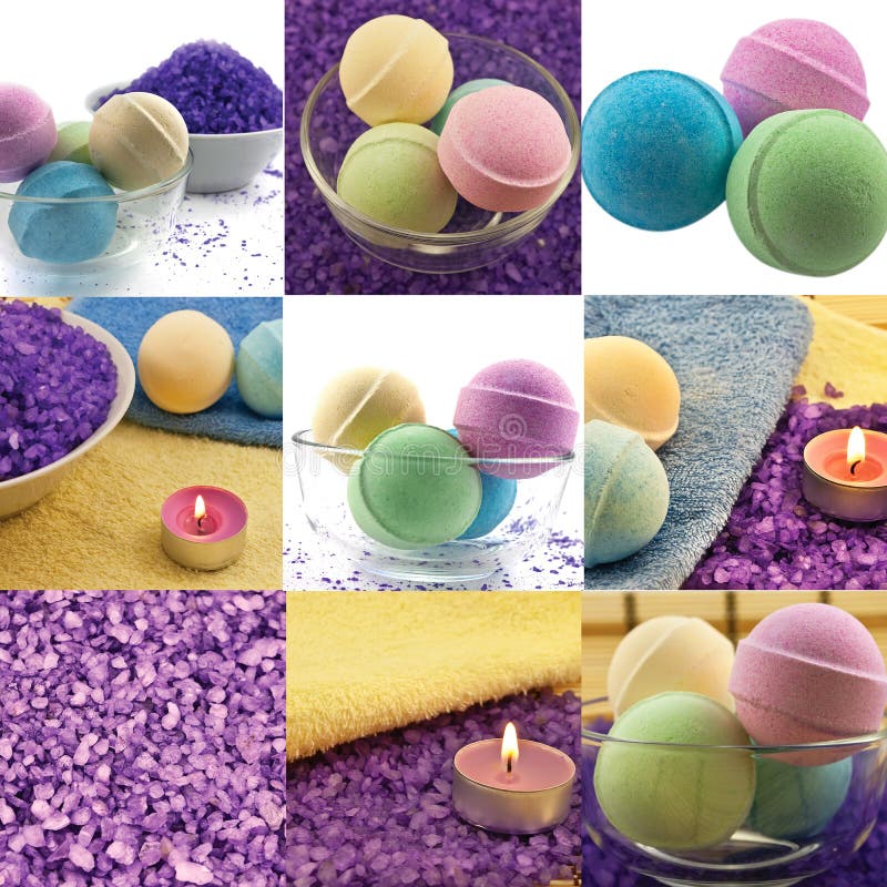 Spa set collage stock image Spa set collage stock image