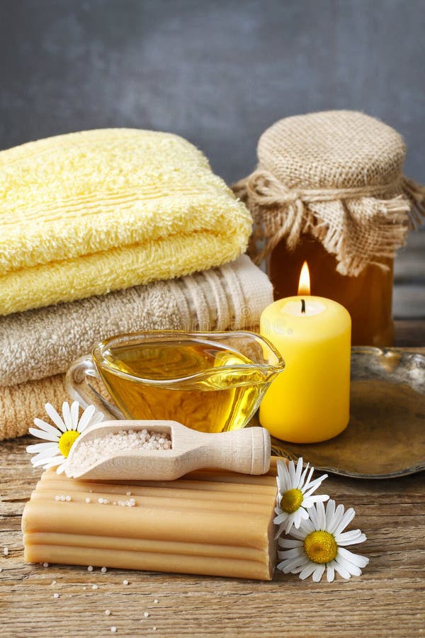 Spa Set with Honey Products Stock Photo Image of brown, home 57949566