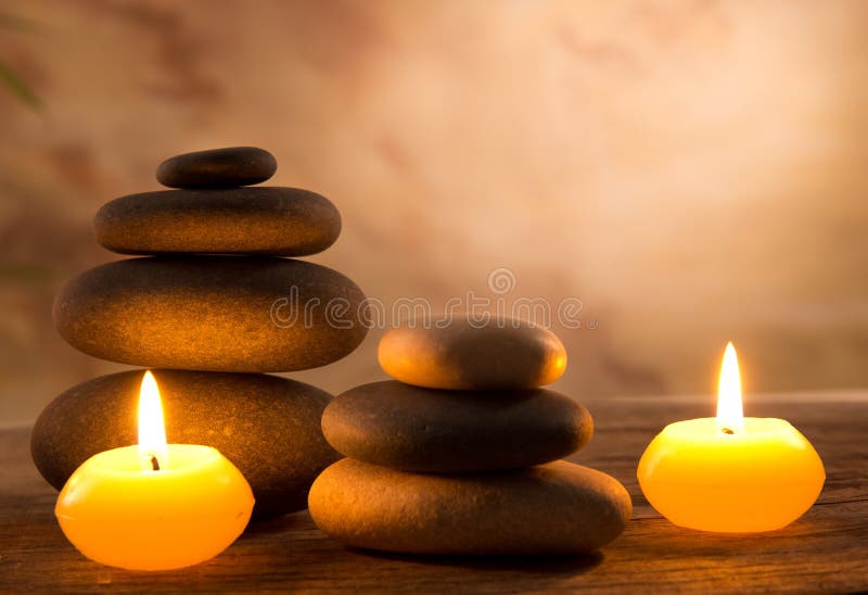 Massage Stones Cairn In A Wellness Holistic Spa Stock Image Image Of Candles Aromatherapy