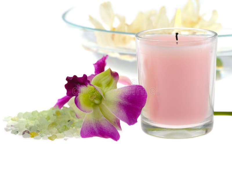 Spa theme with pink candle