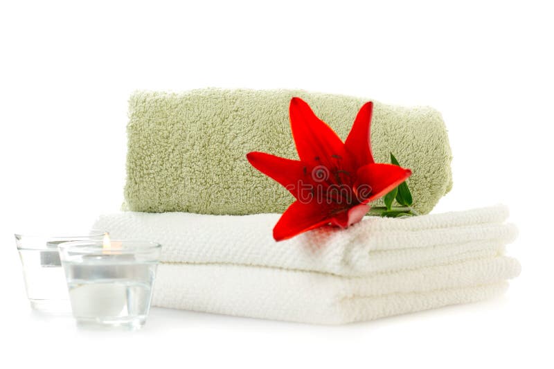 Spa theme with red lily