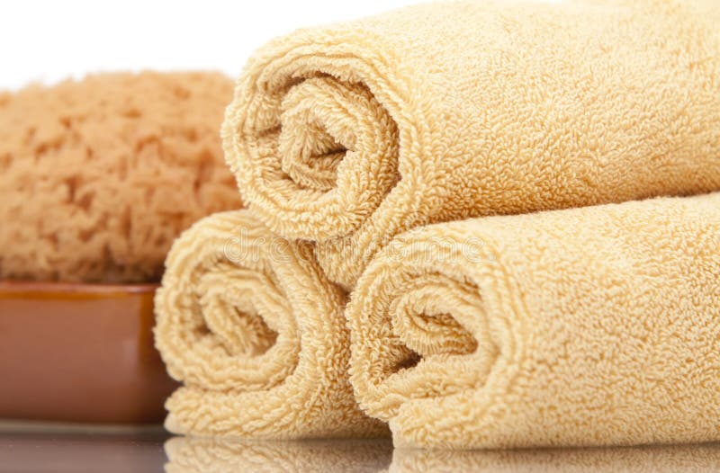 Spa towels and sponge