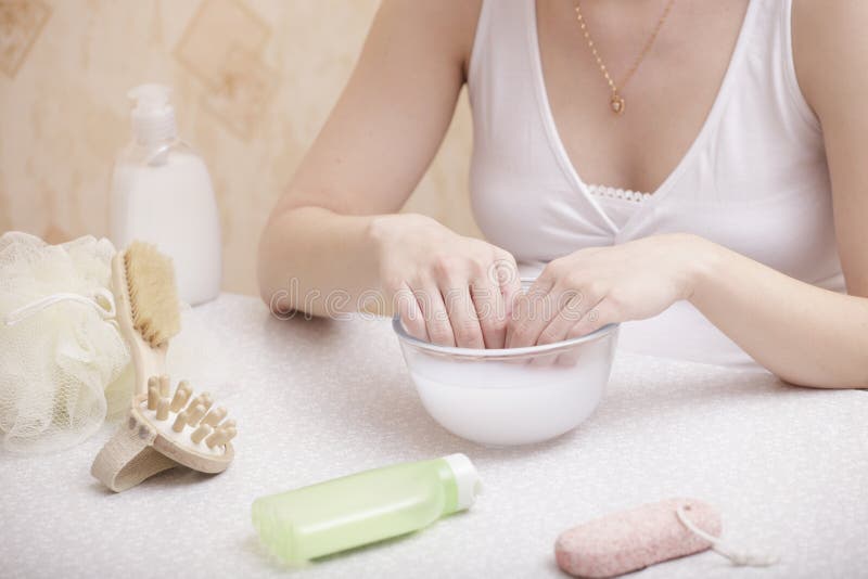 Spa treatment for hand stock photography