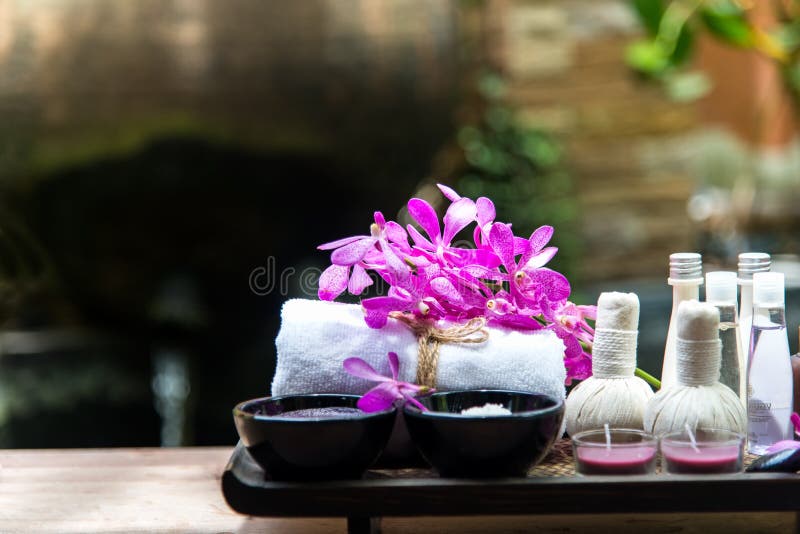 Spa treatment and product for female feet and manicure nails spa with pink flower, copy space, soft and select focus,. Thailand. Healthy Concept royalty free stock photo Spa treatment and product for female feet and manicure nails spa with pink flower, copy space, soft and select focus,. Thailand. Healthy Concept royalty free stock photo