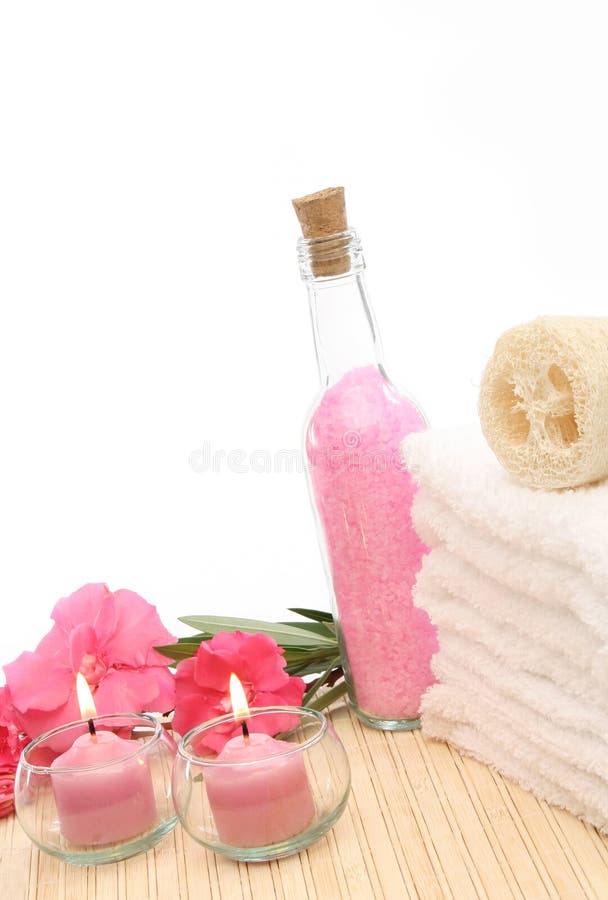 Spa treatment products stock image. Image of salt, supplies 4423275