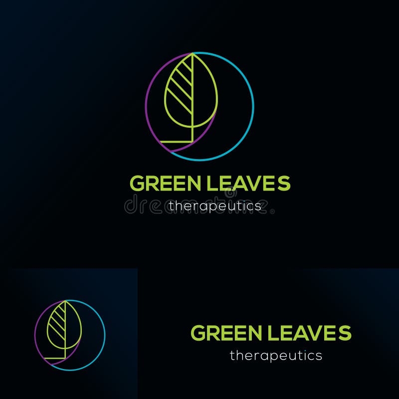 Spa and Wellness Logo. Green Logo. Green Leaf Emblem. Stock
