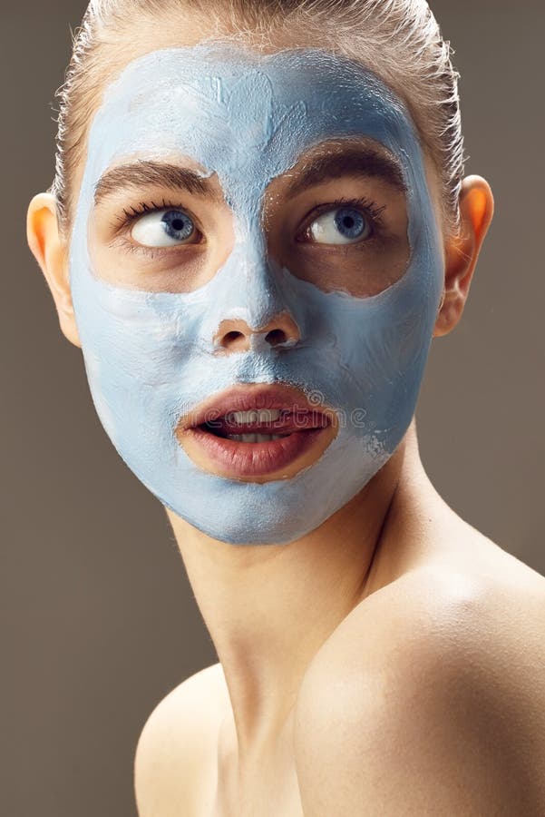 Spa Woman Applying Mask for Face and is Surprised Stock Photo - Image ...