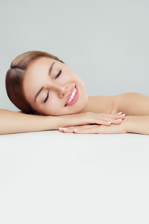 Spa Woman Relaxing On White Background Stock Image Image Of Healthy