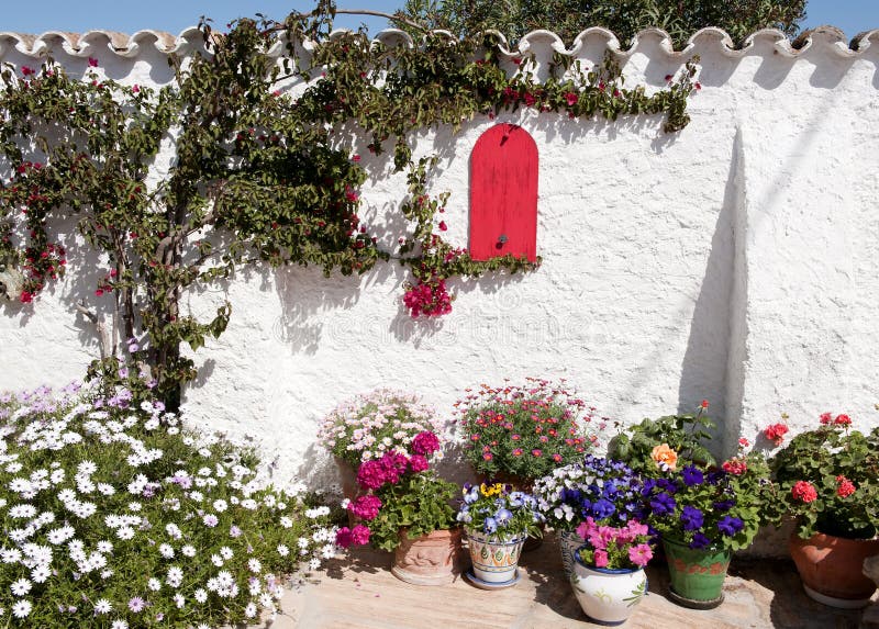 Corner of a Spanish Mediterranean Garden, near Mojacar, Almeria, Andalusia, Spain. Corner of a Spanish Mediterranean Garden, near Mojacar, Almeria, Andalusia, Spain